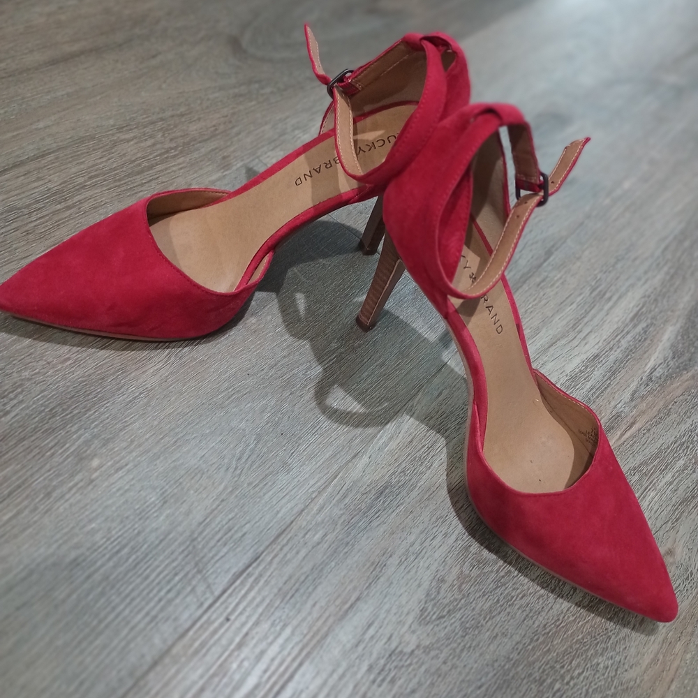 Lucky Brand Red Suede Heels